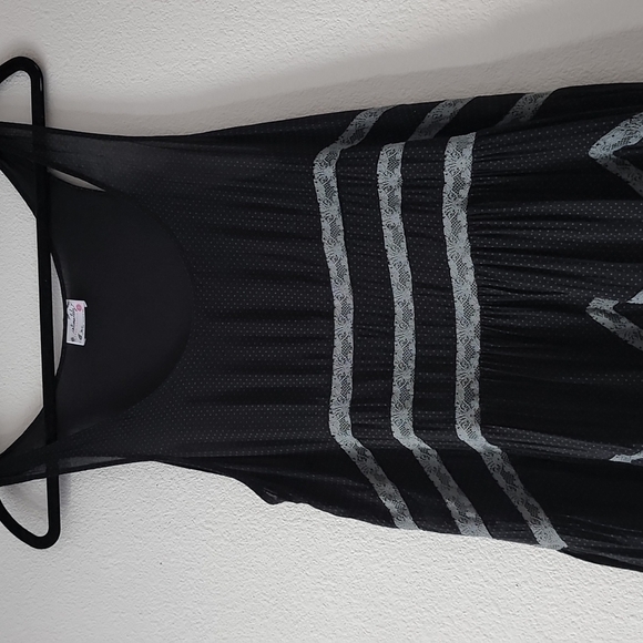 Free People Voile Trapeze Slip Dress Top Lace Polka Dots - Picture 4 of 9